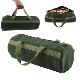 Tool Bag, Portable Multi-Purpose Canvas Tools Organizer, Heavy Duty Storage Handbag Tote Bag with Sturdy Bottom, Wide Mouth Tool Bags for Electricians, Carpenter(COLOR:Round,35 x 13cm)
