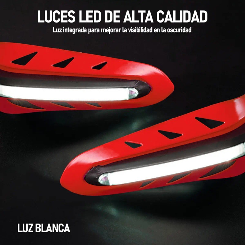 Cubre Puños Moto Hueco Luz Led Handguard Universal Protector Color