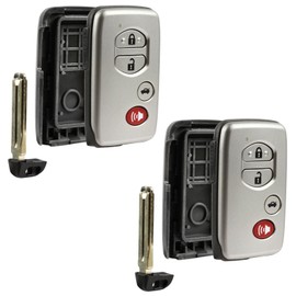Key Fob Keyless Entry Smart Remote Shell Case & Pad fits Toyota (2-Pack)