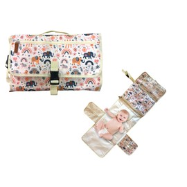 Portable Changing Pad For Baby with Cute Safari Animal Print - Perfect Gender Neutral Baby Shower Gifts & Newborn Essentials - Large, XL, Easy Clean, Foldable Baby Changing Pad Travel, Baby Must haves