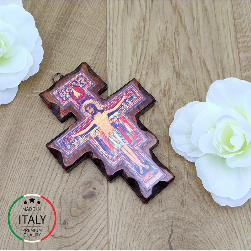 Wooden Wall Crucifix San Damiano Made in Umbria Italy 15