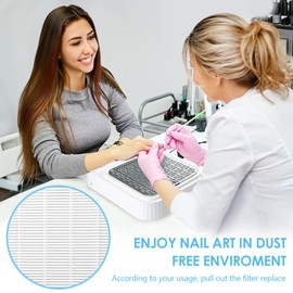 2PACK Reusable Nail Dust Collector Filter, Replacement Filters Compatible with Nail Duster Collector, Powerful Nail Vacuum Filters, Nail Dust Extractor Replacement for Nails, Nail Salon, 5.51x5.31inch