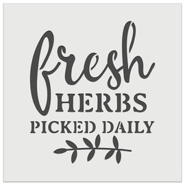 Fresh Herbs Picked Daily Wall Cookie DIY Craft Reusable Stencil - 9.0 Inch