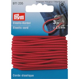 Prym 971235 Elastic-Kordel, rot, 60% ED 40% PES, Ø 2,5 mm | 3 m