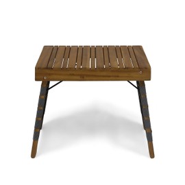 Christopher Knight Home Riley Outdoor Acacia Wood Foldable Side Table, Brown Patina and Gray