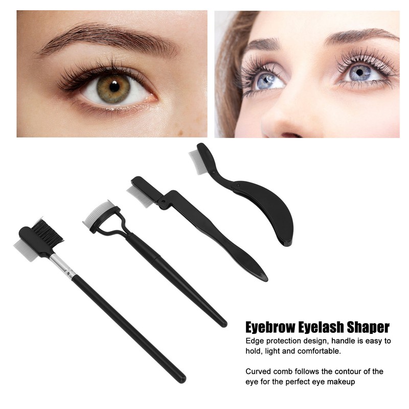 4 Pieces Folding Eyebrow Comb Eyelash Separator Grooming Brush Portable