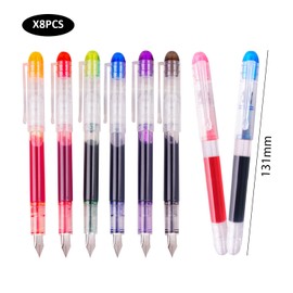 DUINIU 8-Piece Ink-Free Pens, Color Pens, Eight-Color Pen Set, Fine Nib Pens, Quick-Drying Pens Suitable for Calligraphy and Painting