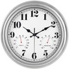 JENLYSTIME 13 Inch Outdoor Clock, Waterproof and Silent, with Thermometer