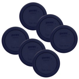 Pyrex 7202-PC 1-Cup Dark Blue Food Storage Replacement Lid (6-Pack) - Made in USA