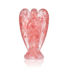 Lunaanda Natural Crystal Angel – Elegant Pocket Guardian Angel Figurines, Perfectly Handcrafted Angel Statue and Guardian Angel Crystal Figurine
