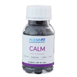PLENLIFE - Gomitas CALM con Magnesio y L-Teanina - Suplemento sin Azúcar Sabor Frambuesa - Frasco con 80 Gomitas / 240 Gramos