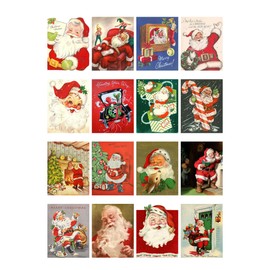 Decoupage Paper Pack (35 Sheets 6"x8") Christmas Santa FLONZ Vintage Styled Christmas Pictures Cards for Decoupage, Craft and Scrapbooking