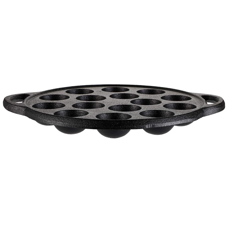 WUWEOT Non-Stick Takoyaki Pan, 1.5" Diameter Pre-Seasoned Cast Iron Octopus
