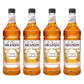 Monin Flavored Syrup, Toasted Marshmallow, 33.8-Ounce Plastic Bottles (Pack of 4)