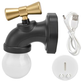 Creative LED Faucet Night Light USB Charging Voice Controlled Induction Bedside Lamp for Corridor
