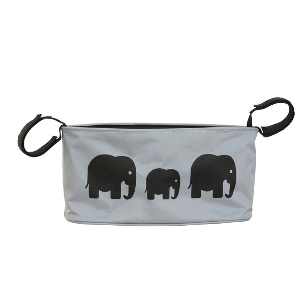 BundleBean Buggy/Stroller Organiser, Storage Bag, Nappy Pouch - fits to Handlebar of Any Pushchair/Buggy/Stroller Polar Bear (Grey Elephant)