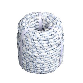 Elfinrm Arborist Tree Rope, 3/4 Inch 120FT, Bull Rope, Heavy Duty Braides Polyester Ropes for Tree Work, Camping or Swinging (White Blue Grey)