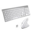 2.4GHz Wireless Vertical Ergonomic Mouse and Keyboard Combo Ultra-Thin Portable