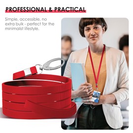 Avorast 10 Pack Lanyards for ID Badges, Cruise Ship Cards, Keys, Keychain, Long-lasting Neck lanyard Strap with Clasp, Cruise Badge Key Lanyards for Men, Women, Teachers, Kids (Red)