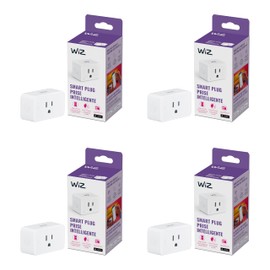 WiZ Smart Plug- Sunset to Sunrise Automation + Motion Detection + Control with Voice or App, Compatible with Alexa, Google Home, and HomeKit - WiFi Wall Outlet - 4 Pack