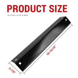 GGC Heat Plate Replacement for Char Griller 3001, 3008, 3030, 4000, 5050, 5252, 5650,5072 and King Griller 3008, 5252, 3 PCS Porcelain Steel Chargriller Replacement Parts (18-15/16” x 3-7/8”)