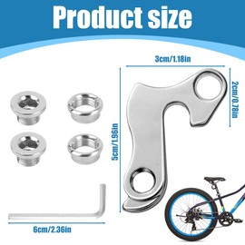 IKOPFLN Pack of 2 Bicycle Suspension Bike Gear Hanger Replacement Bicycle Derailleur Hanger, Gear Mech Derailleur Hanger, Bike Rear Derailleur Hanger, with Nuts for Bicycle Bikes Cycling, b