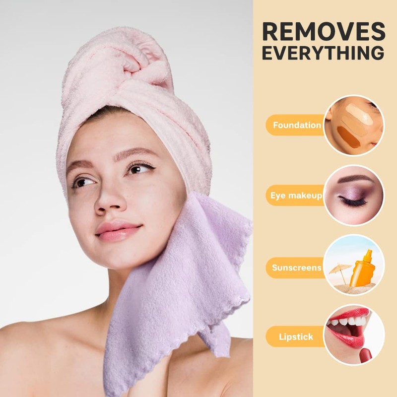 SUNLAND Microfiber Face Cloth Reusable Makeup Remover Facial Cleansing Towel