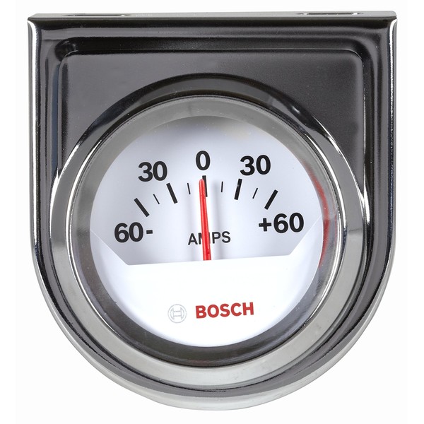 Bosch SP0F000058 Style Line 2" Ammeter Gauge (White Dial Face, Chrome Bezel)