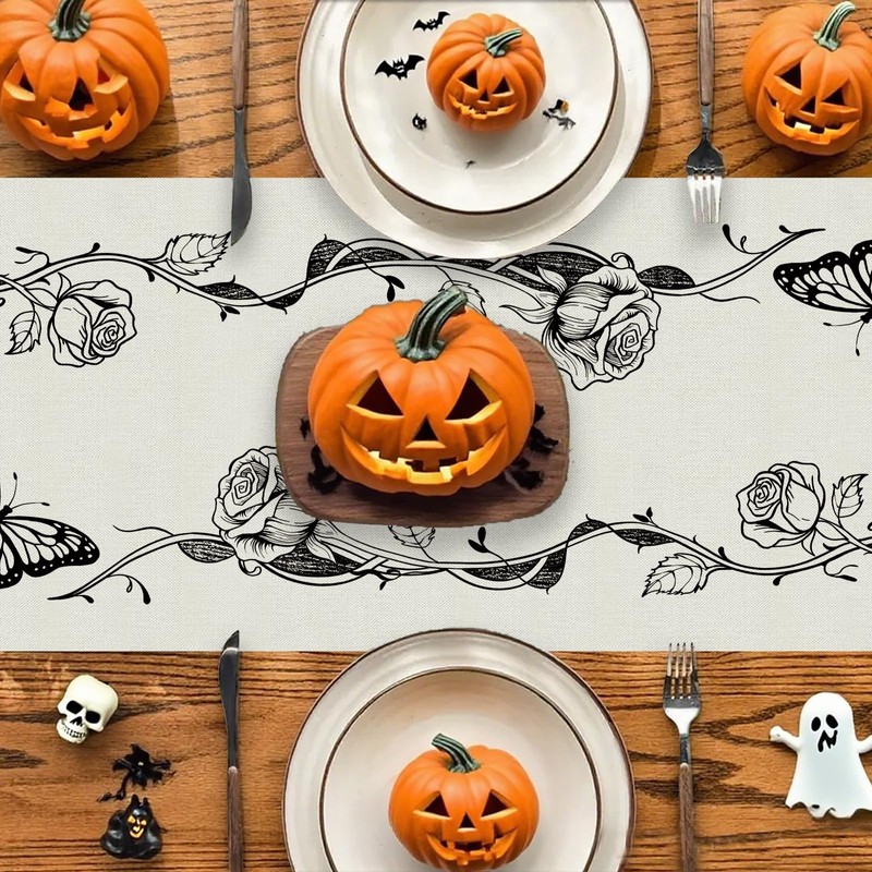Halloween Table Runner Gothic Skull Table Runners Seasonal Kitchen Dining