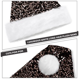 ASENKU Santa Hats with Shiny Sequin, Christmas Hats for New Year Xmas Festive Party Hat for Women Men Adult