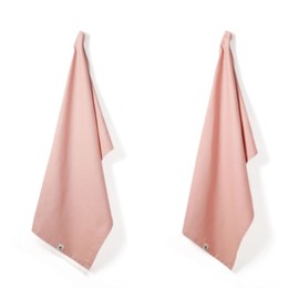Wild & Stone | Organic Cotton Tea Towel | Herringbone Weave | Cotton Kitchen Towels | Set of 2 | Rose
