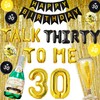 LaVenty 47PCS Black Gold Talk 30 to Me Balloons Birthday