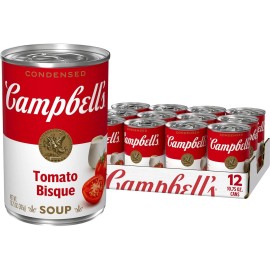 Campbell's Condensed Tomato Bisque Soup 10.75 Oz 12 Cans Vegetarian Comfort Food
