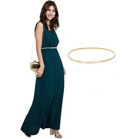 Women Plus Size Stretchy Waist Belt Gold Waistband Size XL Gold CL633