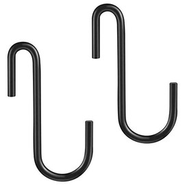YourGift 10 Pack 4 Inch Heavy Duty S Hooks S Shaped Hooks Hanging Hangers Hooks for Kitchen, Bathroom, Bedroom and Office: Pan, Pot, Coat, Bag, Plants (10 Pack/Black/Large)