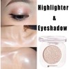 Monochrome Glitter Eyeshadow,White Eyeshadow Single,Shimmer Shadow for Eye Make-Up,Prime Eyes