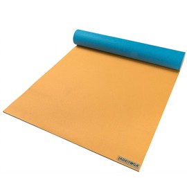 JadeYoga Harmony Yoga Mat, Natural Rubber, Multiple Colors Available, 24W x 68/74L x 3/16 Inch Thick, 5 Pounds (Sky Blue/Saffron, 68)