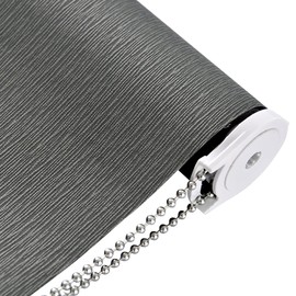 100% Blackout Window Roller Shades, Striped Jacquard Blinds with Thermal Insulated, Roll up and Down Shades, Easy Installation for Home and Office(26 x 72 inches, Dark Grey)