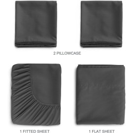 SPRINGSPIRIT Split Top King Sheet Set for Adjustable Bed 4 Piece Bed Sheet Set Deep Pocket