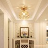 Zevnico Gold Mini Chandelier Light Fixture, Crystal Ceiling Light, Semi