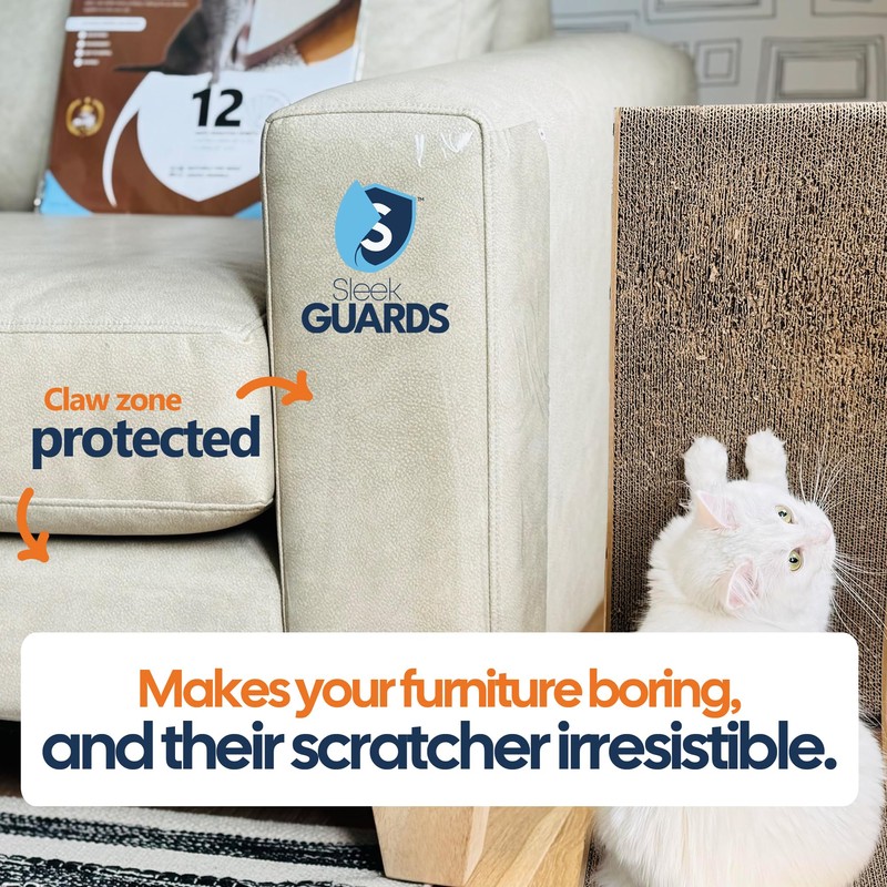 Cat Scratch Furniture Protector, 12-Pack Double-Sided Couch Protector from Cat