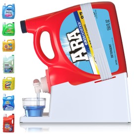 Skywin Sleek Laundry Soap Cup Holder and Drip Tray - Liquid Detergent Stand - Soap Storage Tray - Laundry Room Organization (White, 1)