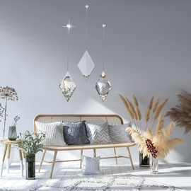 yshengood Diamond Wall Mirror Home Decor Mirror,Hanging Glass Mirror for Living Room and Bedroom