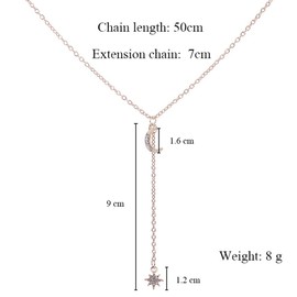 Yienate Bohemia Necklace Fashion Personality Retro Moon and Sun Pendant Boho Y-Necklaces Gold Chain Jewelry For Woman and girls