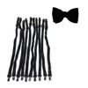 SYBL 10PCS Black Bow Tie Extender Straps Adjustable Elastic Pre-Tied