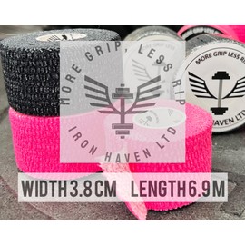 More Grip, Less Rip Thumb Tape, 6.9m, 4 Rolls, for Crossfit Weightlifting Hook Grip Tape Gymnastics, Reduced Rollup, Super Stretchy, Hand Tearable, Latex Free, Hypoallergenic, Hot Pink