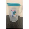 Sterilite 0488 One-Gallon Round Pitcher, Clear Base with Blue-Atoll (Teal)
