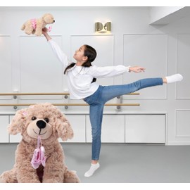 The Petting Zoo The Petting Zoo Ballerina Scruffy Dog Stuffed Animal, Gifts for Kids, Caramel Brown Dog Plush Toy 10 Inches