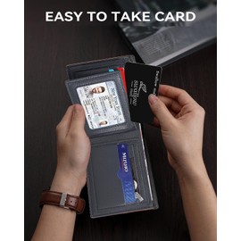 CyunCmay Mens Wallets RFID Blocking, Wallets for Men UK with Coin Pocket, Men's Wallets with Easy Card Access, Coin Purse, Bus Pass Holder, Credit Card Wallet, Mens Gifts for Birthday (Coffee)