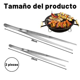 2 Piezas De Cocina (20 CM,30CM), Pizas De Precisión, Pinzas Para Cocina Con Punta Serrada, Pinzas De Acero Inoxidable Pinzas De Precisión,Pinzas De Cocina Para Hornear, Emplatar Y Asar A La Parrilla.
